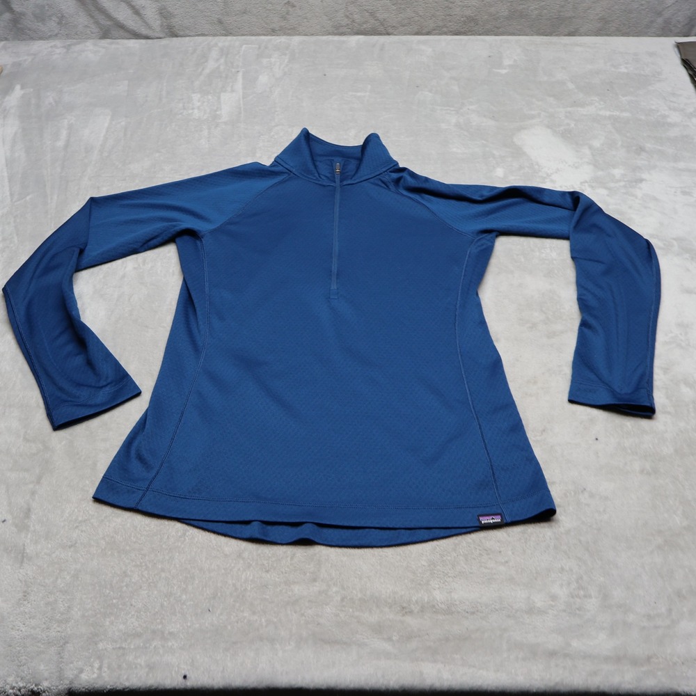 Patagonia Shirt Women Small Blue Capilene Midweight Baselayer Zip Neck Pullover